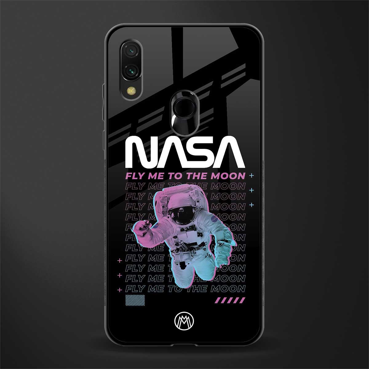 fly me to the moon glass case for redmi y3 image