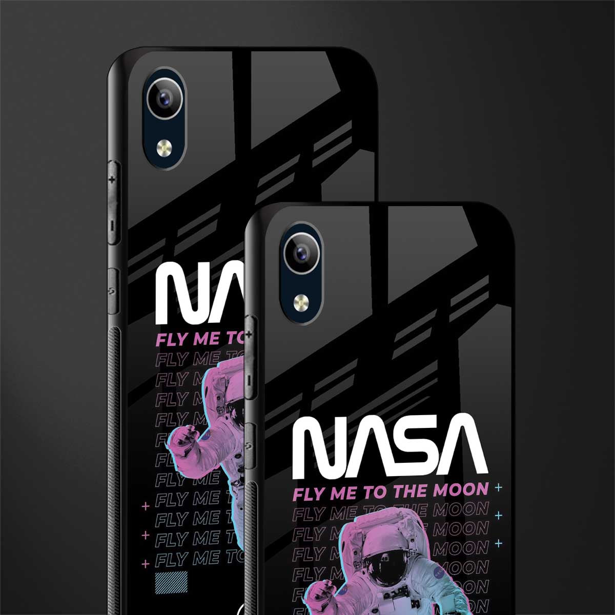 fly me to the moon glass case for vivo y1s without fingerprint image-2