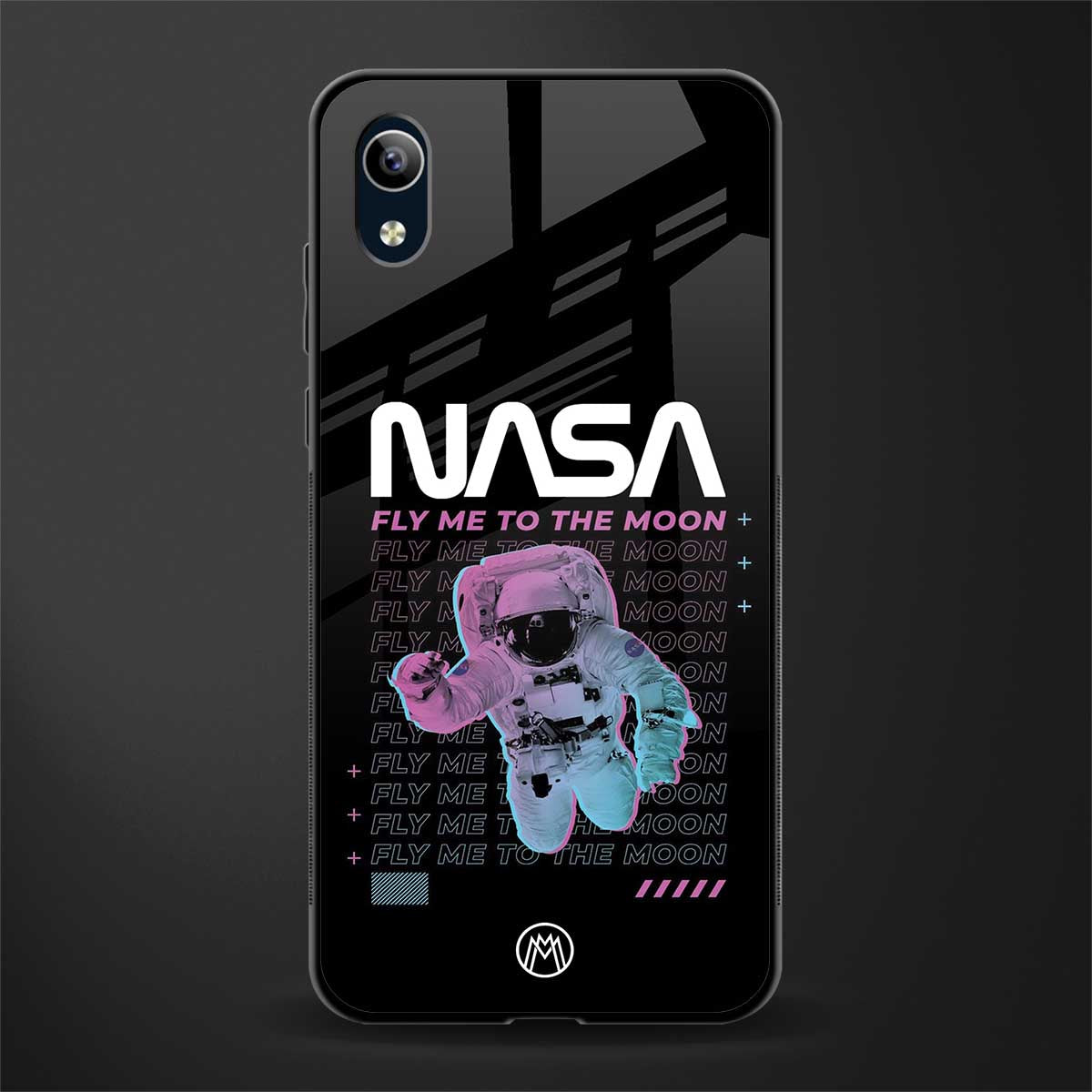fly me to the moon glass case for vivo y1s without fingerprint image