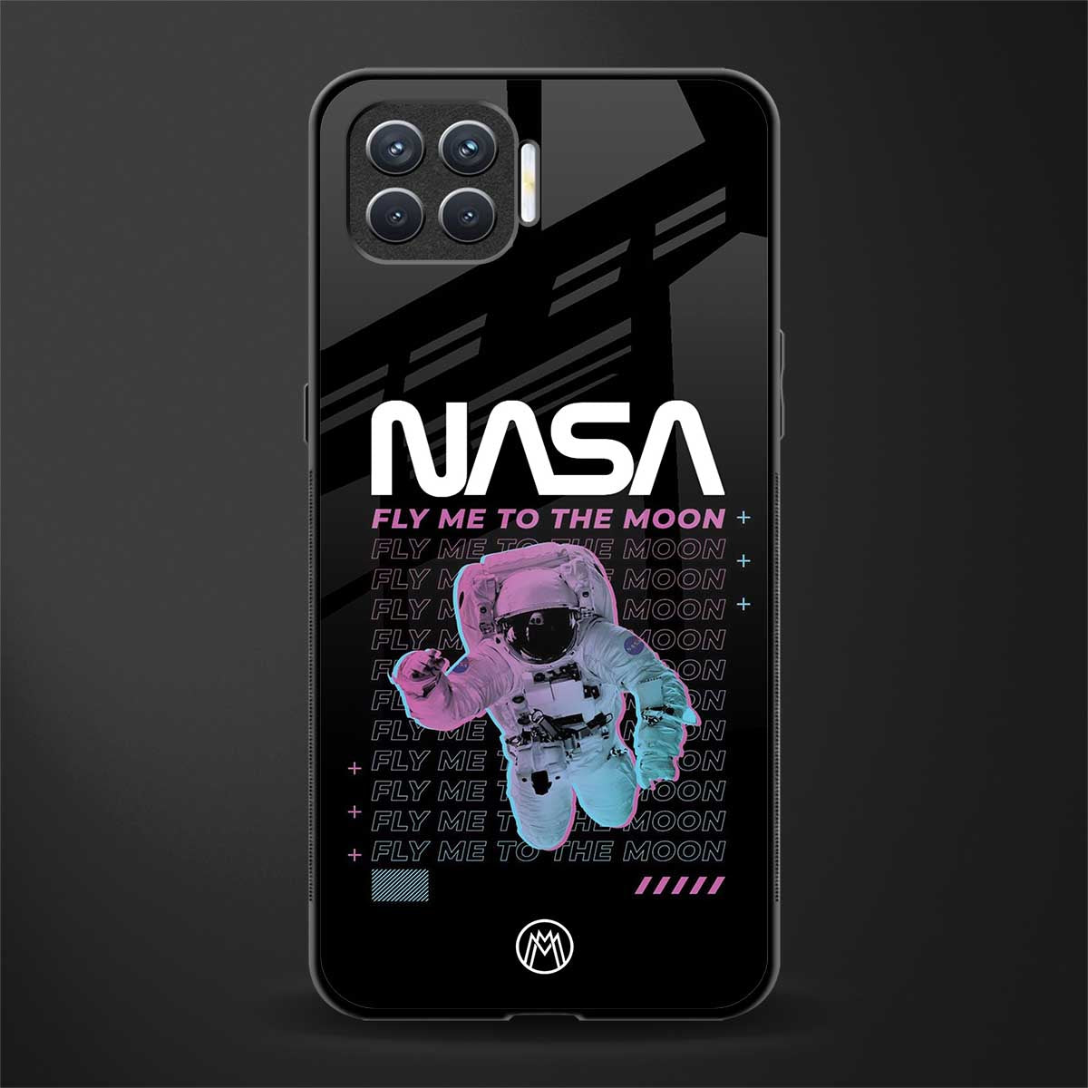fly me to the moon glass case for oppo f17 pro image