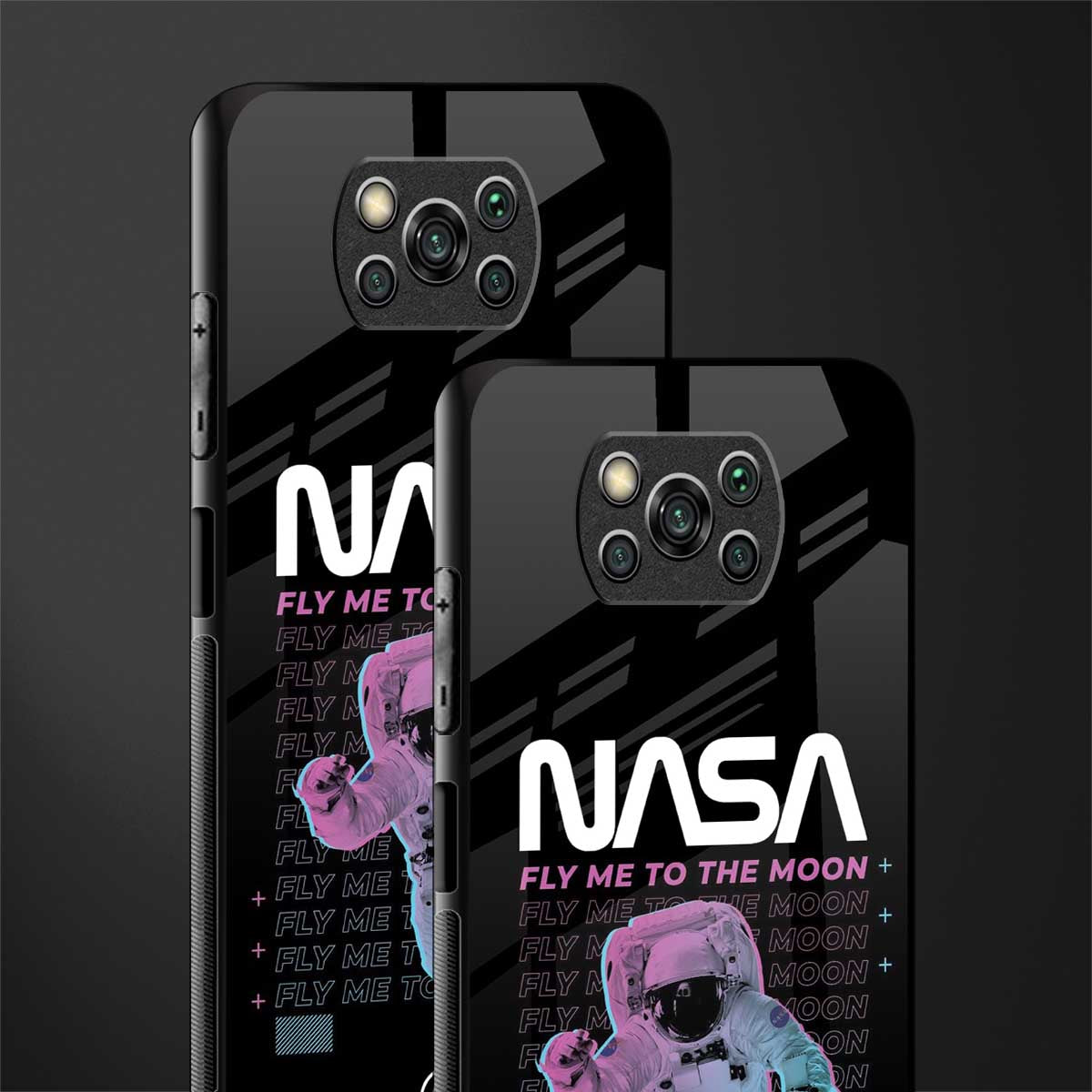 fly me to the moon glass case for poco x3 image-2