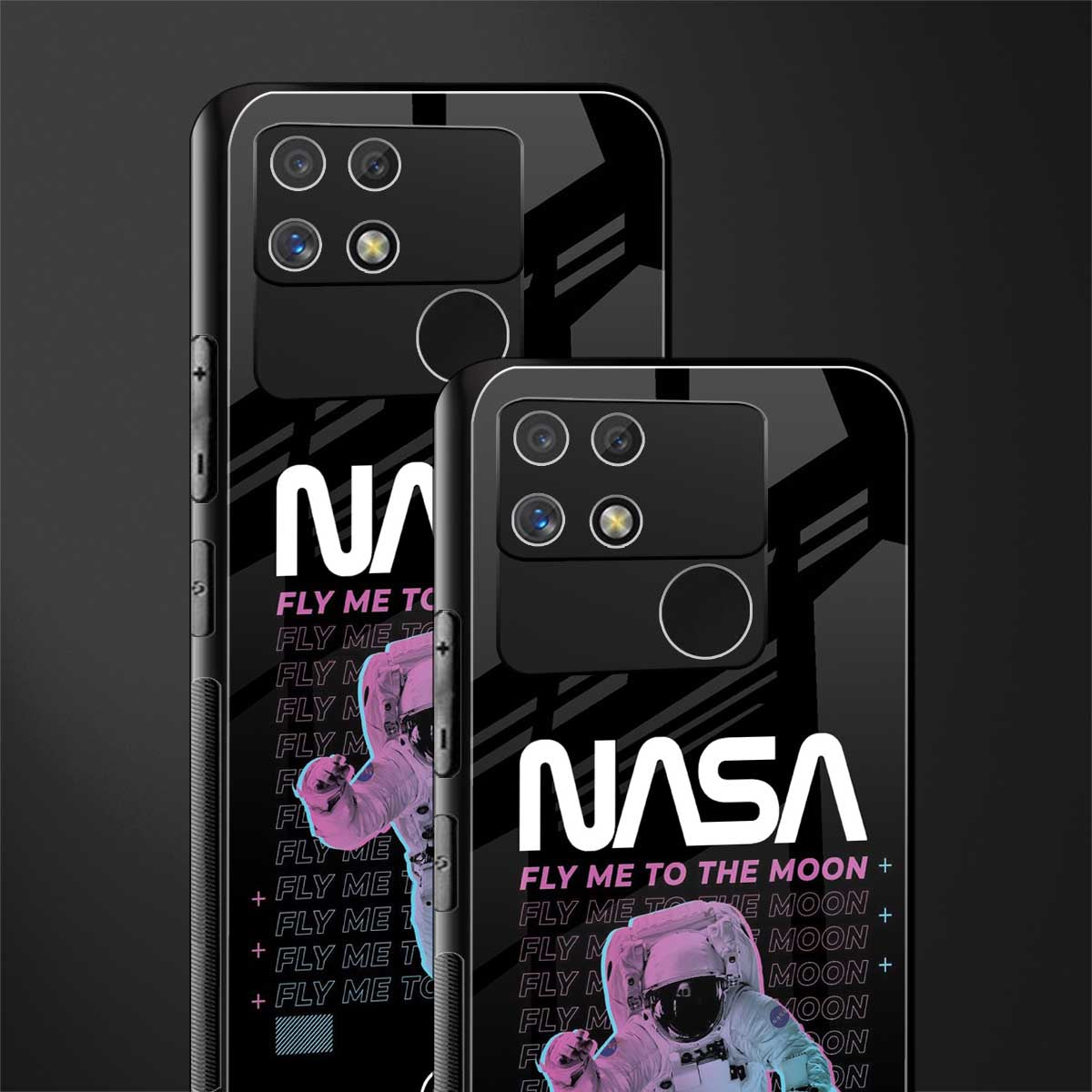 fly me to the moon back phone cover | glass case for realme narzo 50a