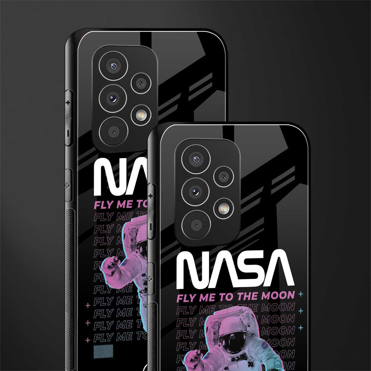 fly me to the moon back phone cover | glass case for samsung galaxy a23