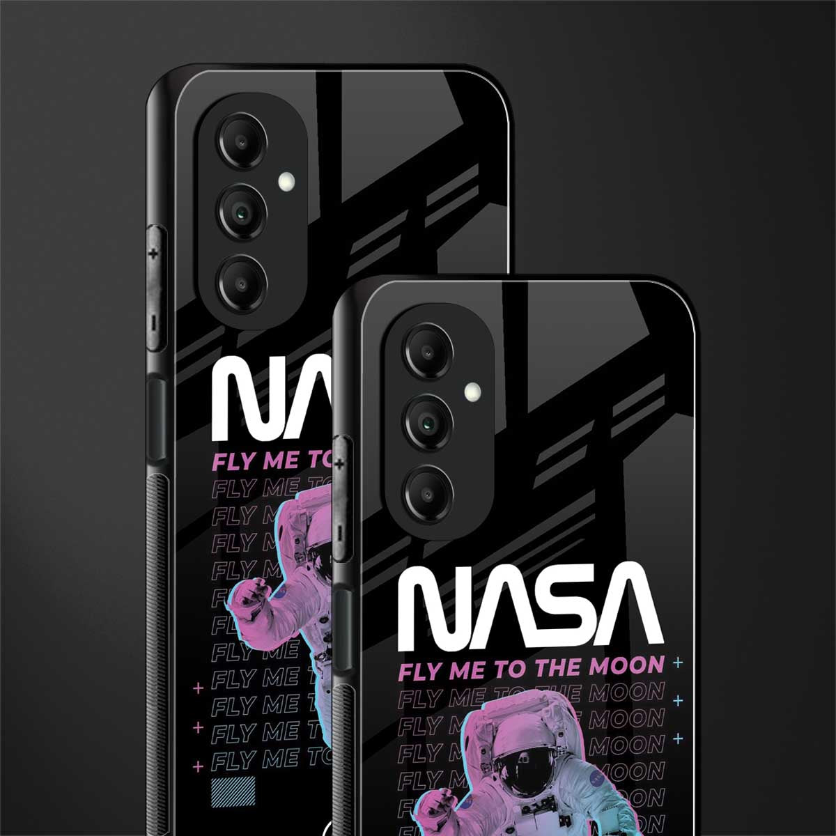 fly me to the moon back phone cover | glass case for samsung galaxy a14 5g