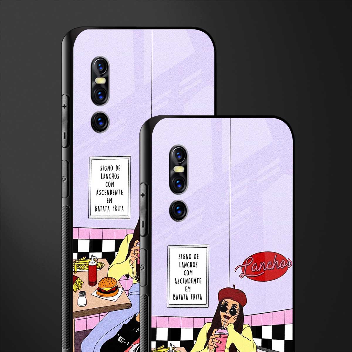 foodie diner glass case for vivo v15 pro image-2