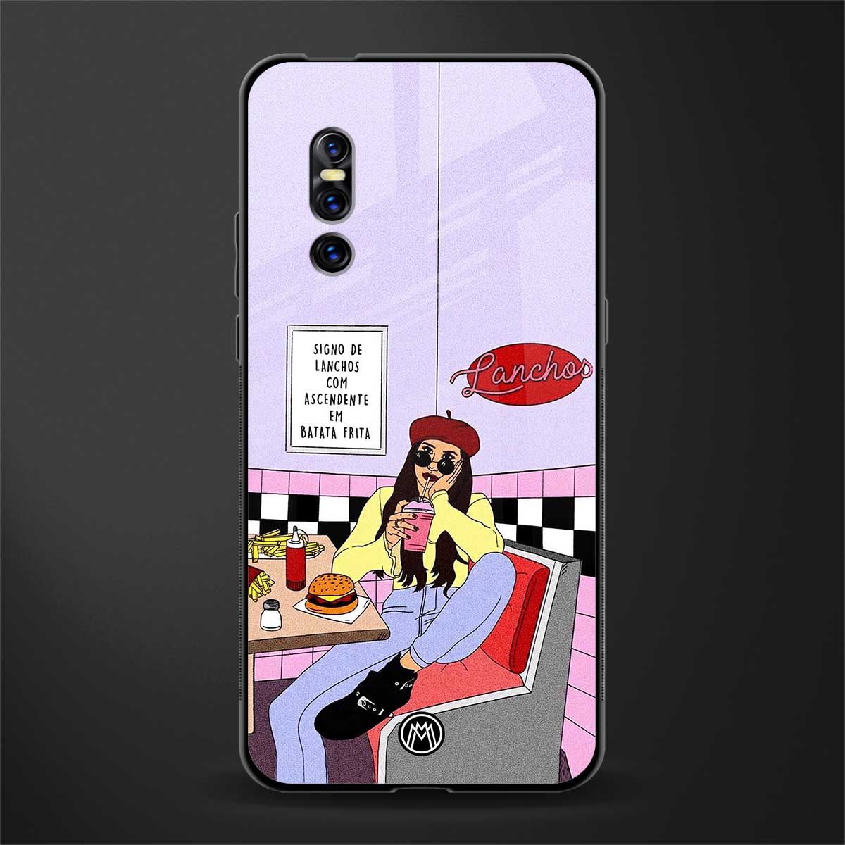 foodie diner glass case for vivo v15 pro image