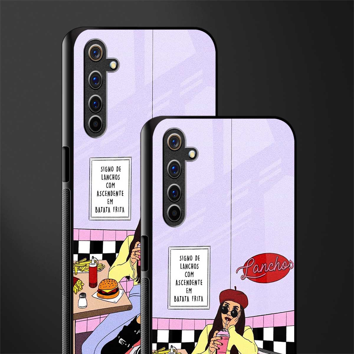 foodie diner glass case for realme 6i image-2