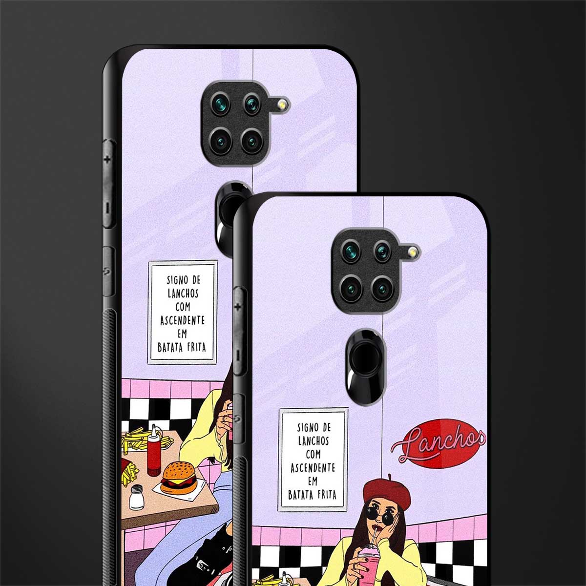 foodie diner glass case for redmi note 9 image-2