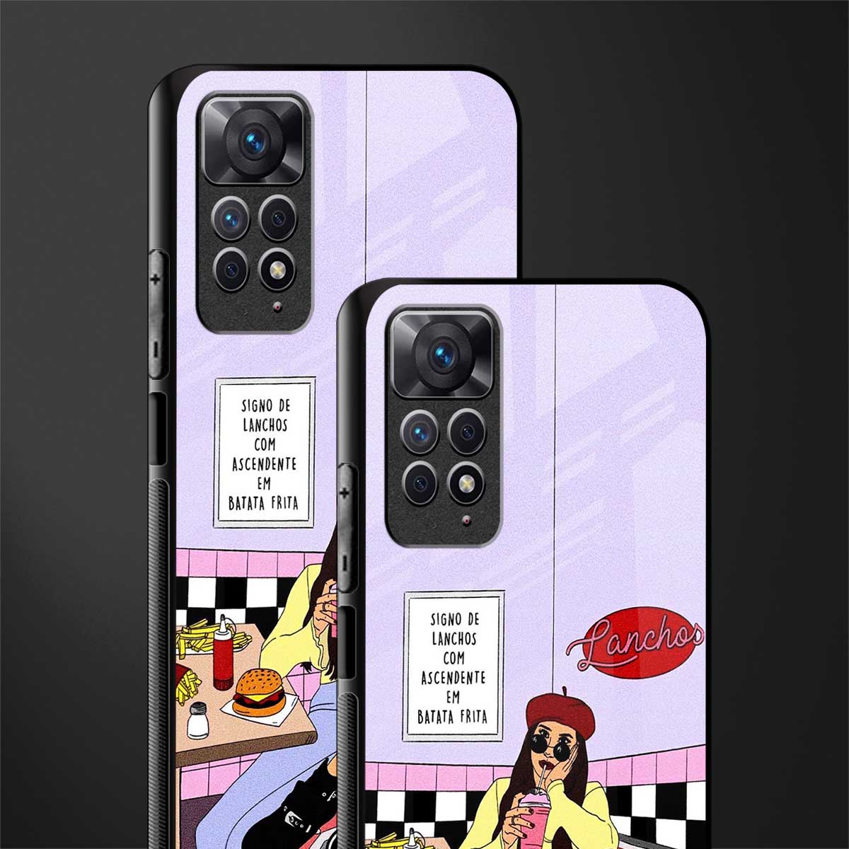 foodie diner glass case for redmi note 11 image-2