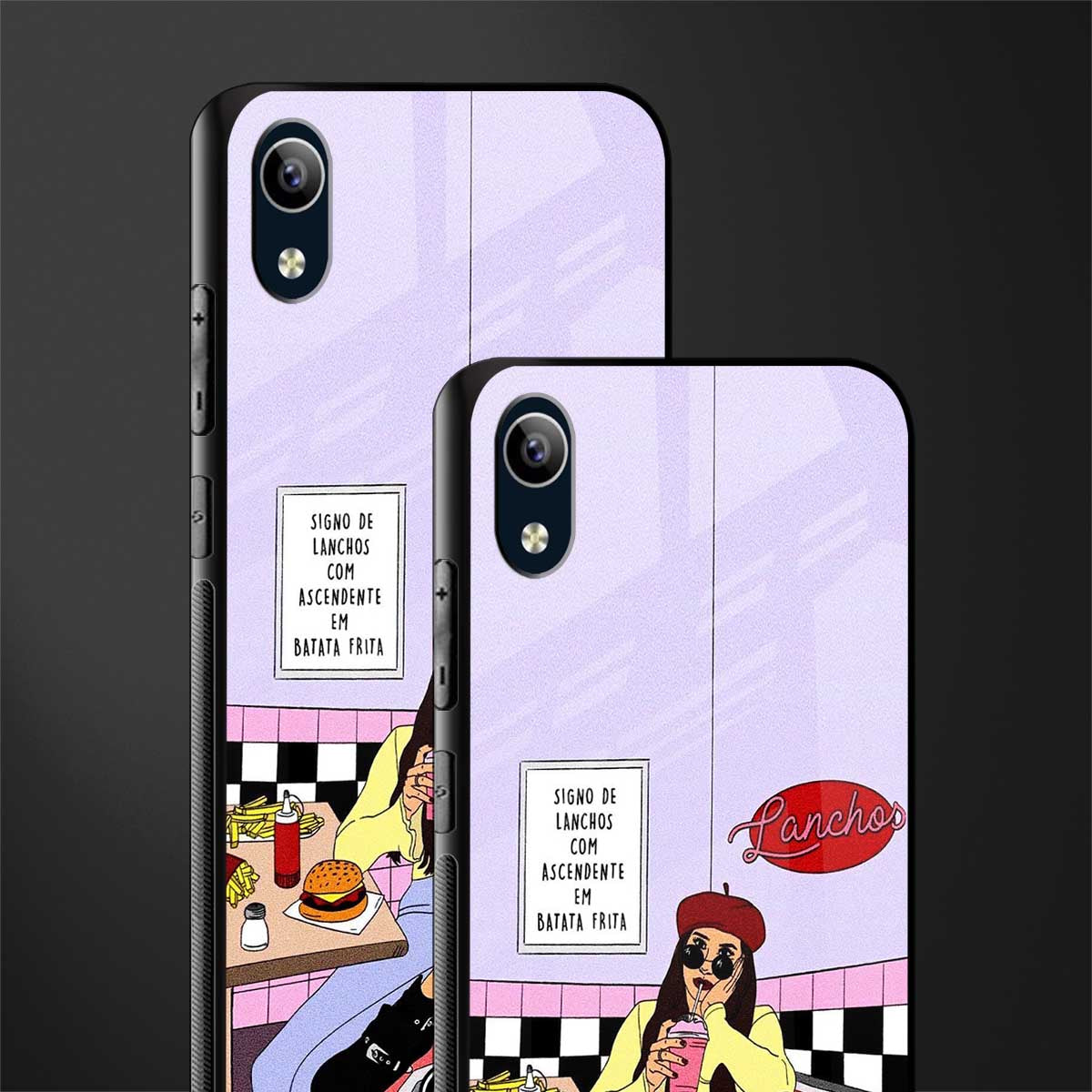foodie diner glass case for vivo y1s without fingerprint image-2