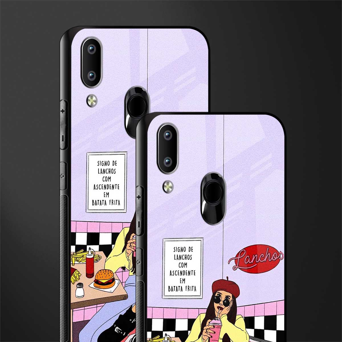 foodie diner glass case for vivo y91 image-2