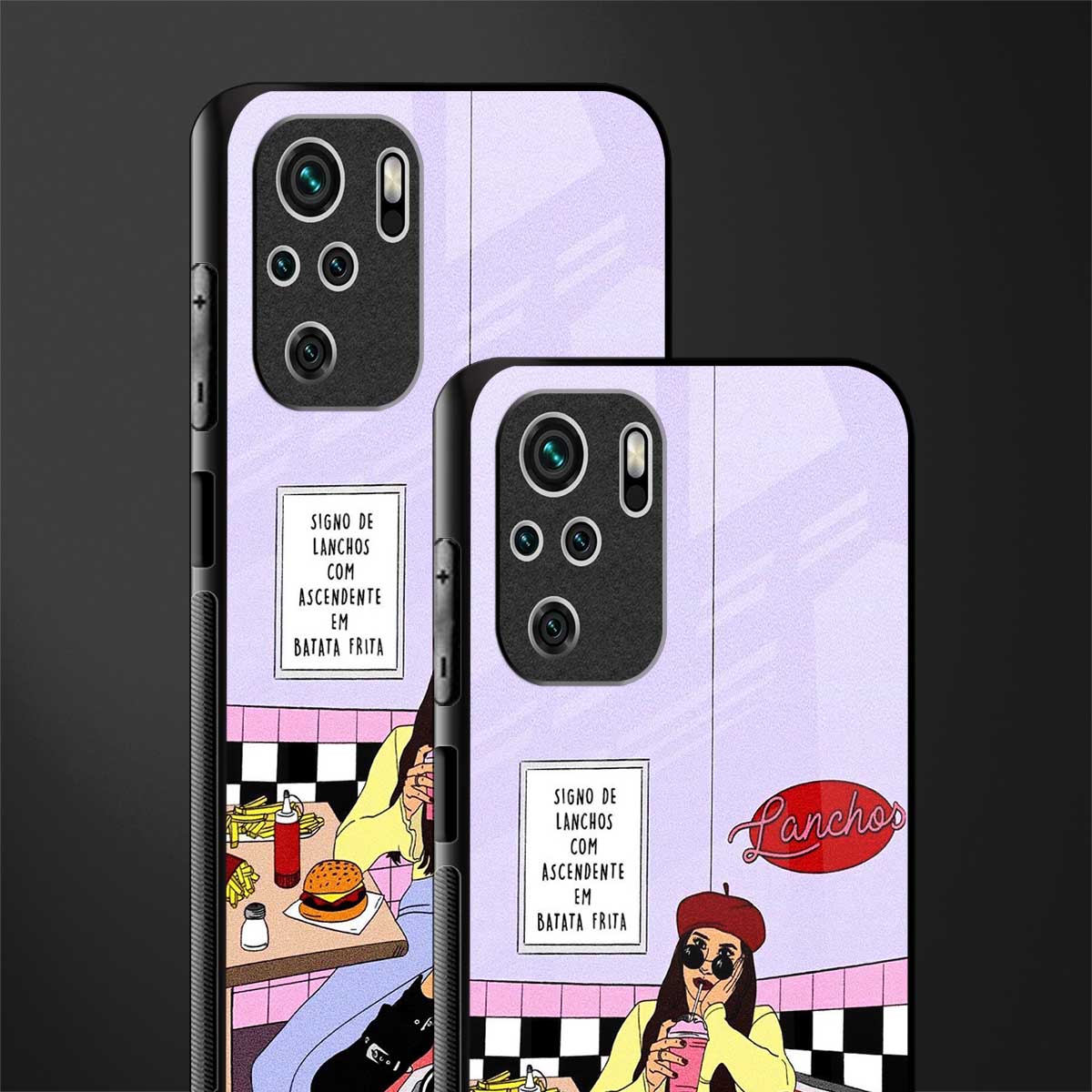 foodie diner glass case for redmi note 10s image-2
