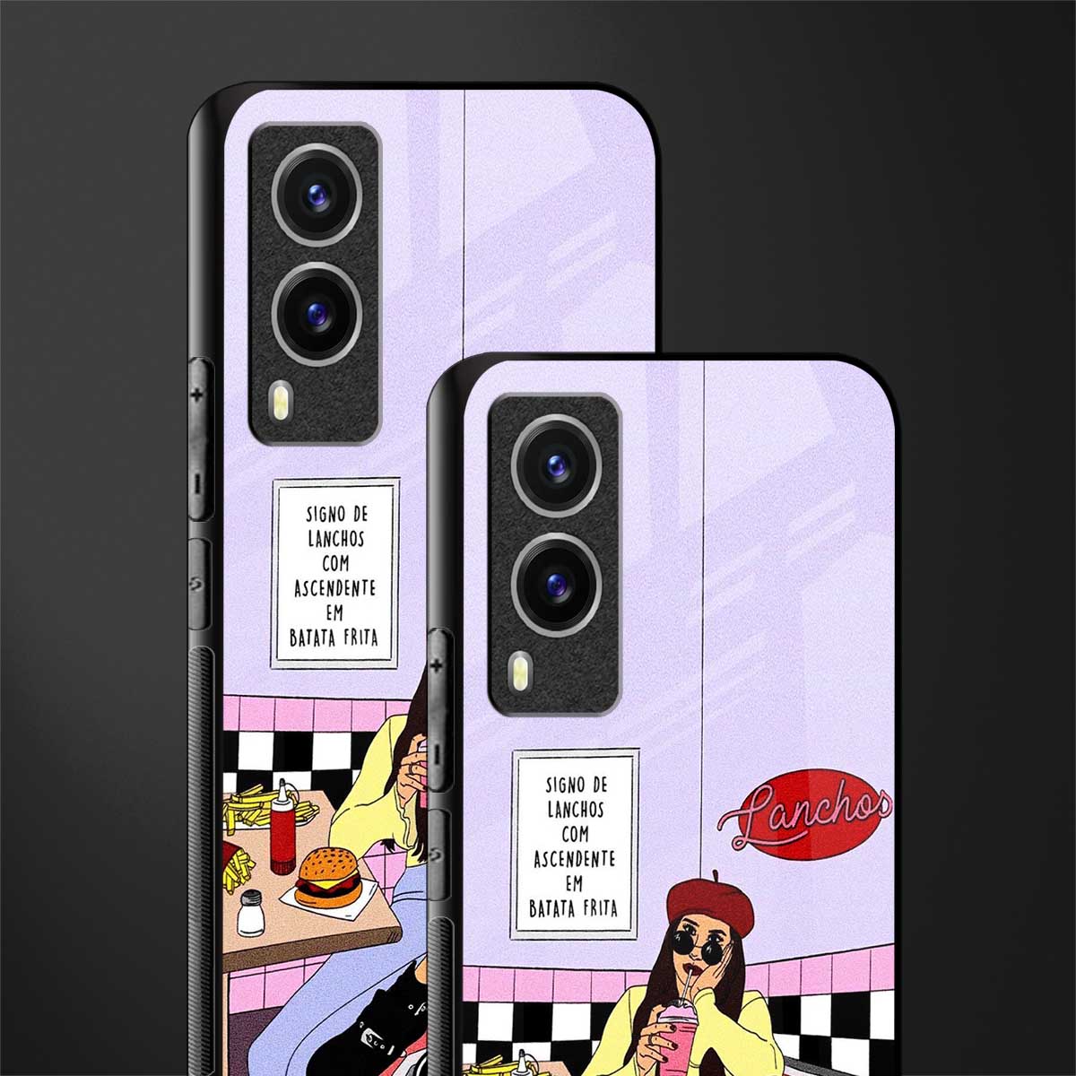 foodie diner glass case for vivo v21e 5g image-2