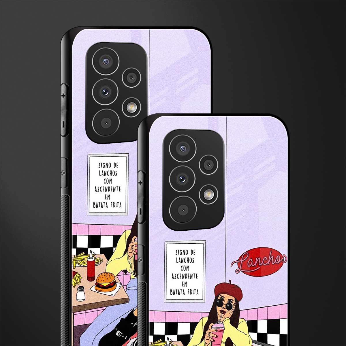 foodie diner back phone cover | glass case for samsung galaxy a23