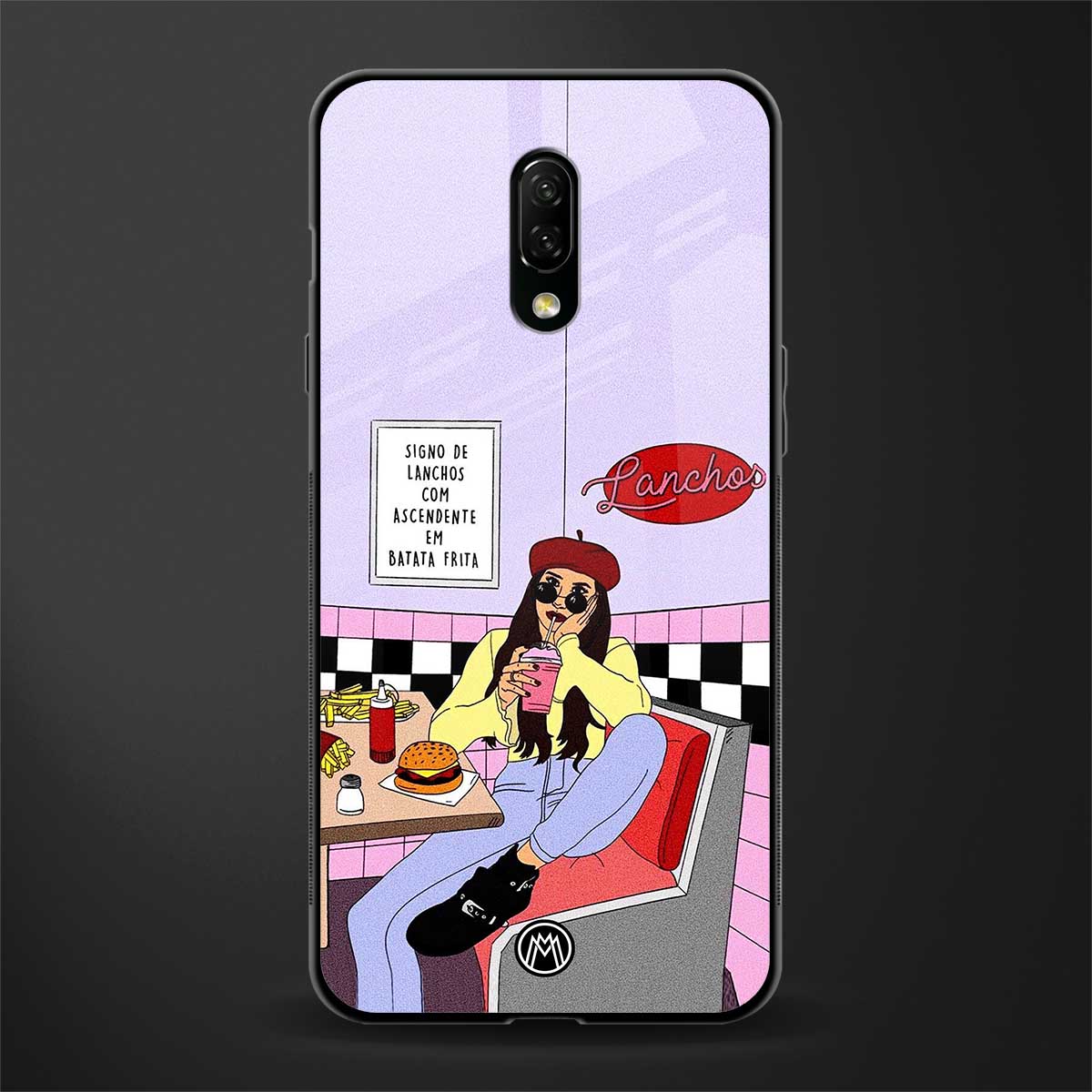 foodie diner glass case for oneplus 7 image