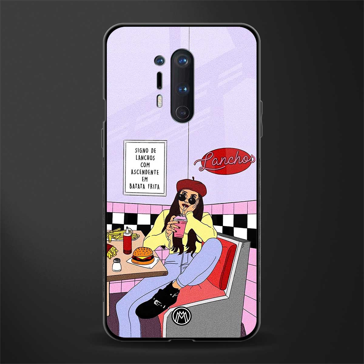 foodie diner glass case for oneplus 8 pro image