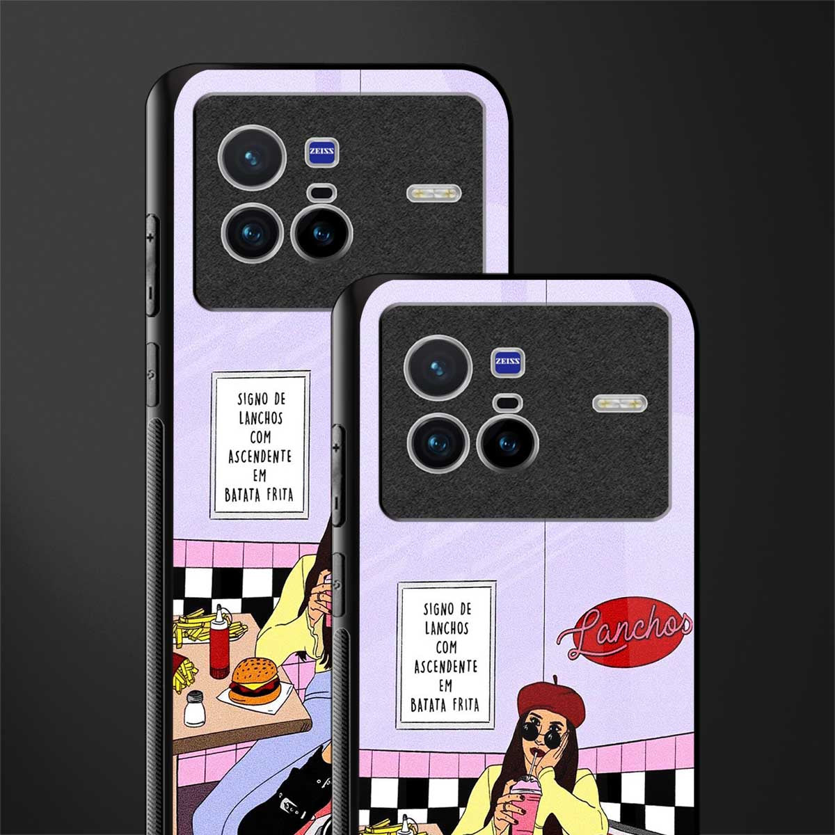 foodie diner glass case for vivo x80 image-2