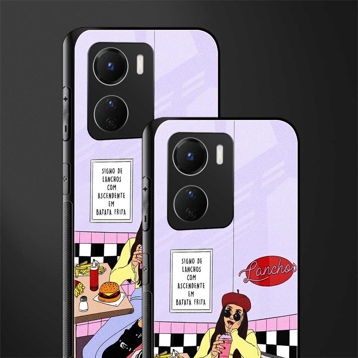 foodie diner back phone cover | glass case for vivo y16