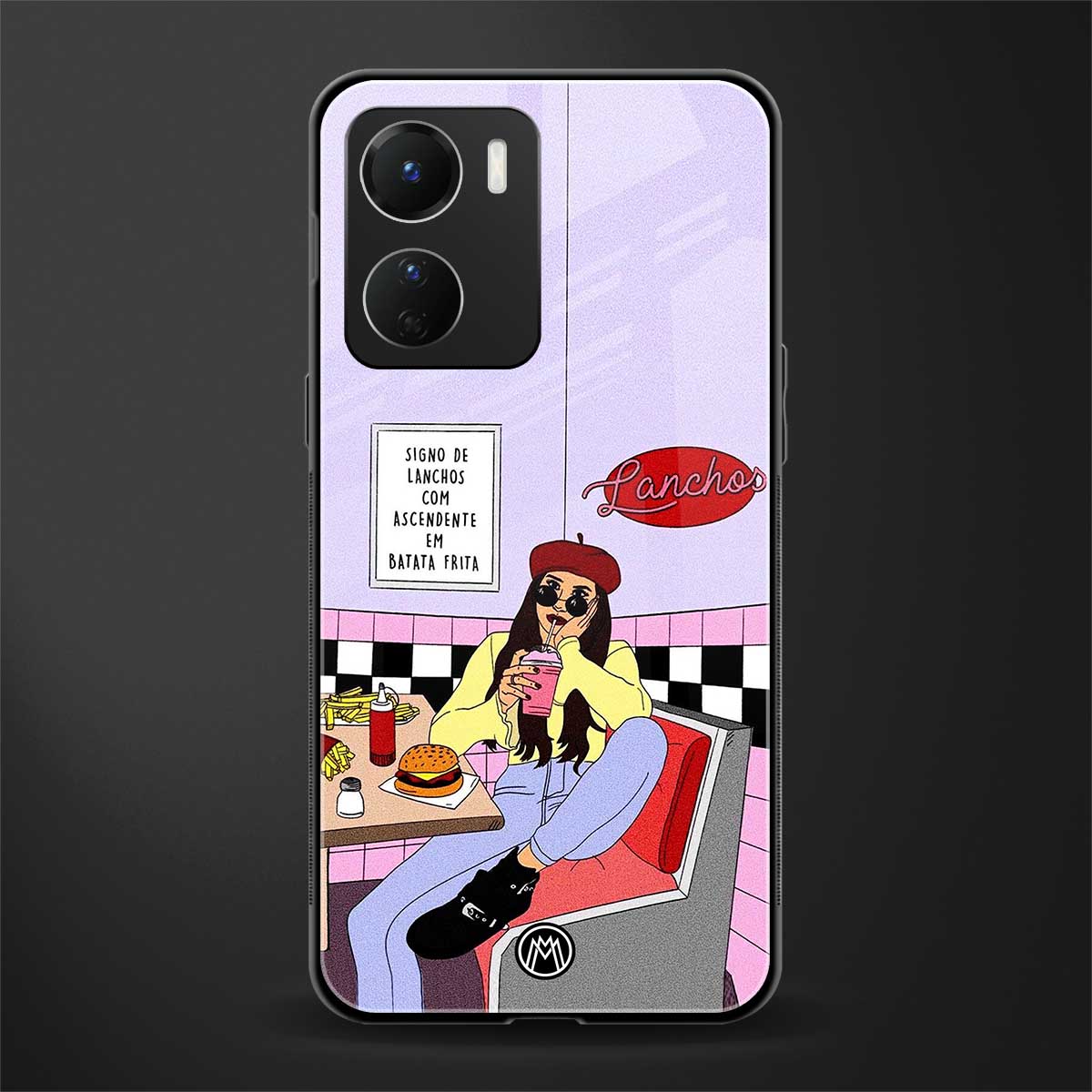 foodie diner back phone cover | glass case for vivo y16