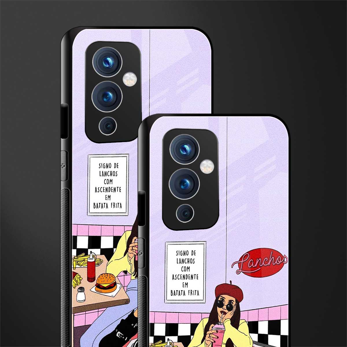 foodie diner back phone cover | glass case for oneplus 9