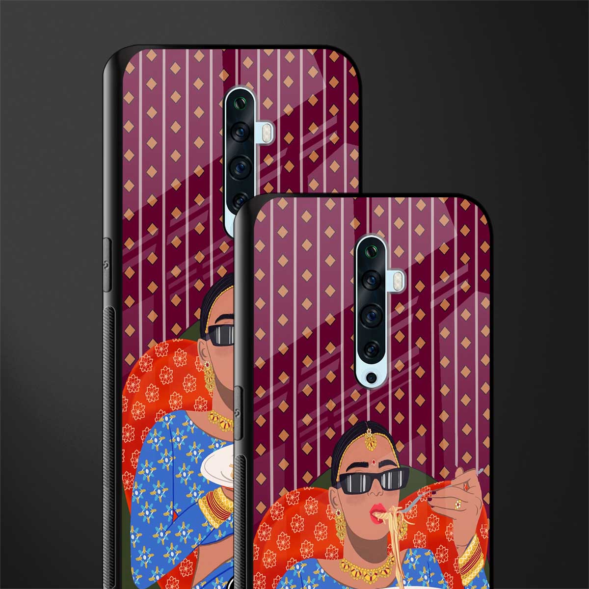 foodie queen glass case for oppo reno 2z image-2