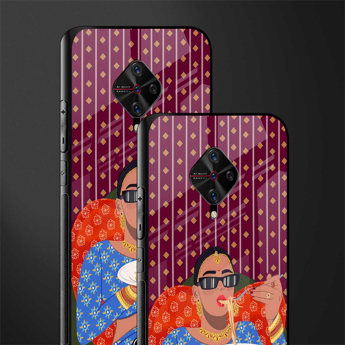 foodie queen glass case for vivo s1 pro image-2