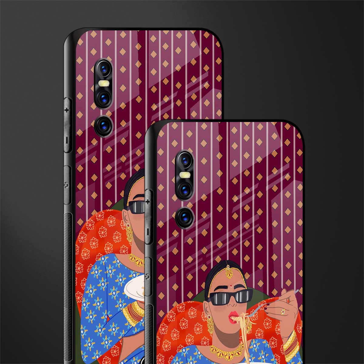 foodie queen glass case for vivo v15 pro image-2