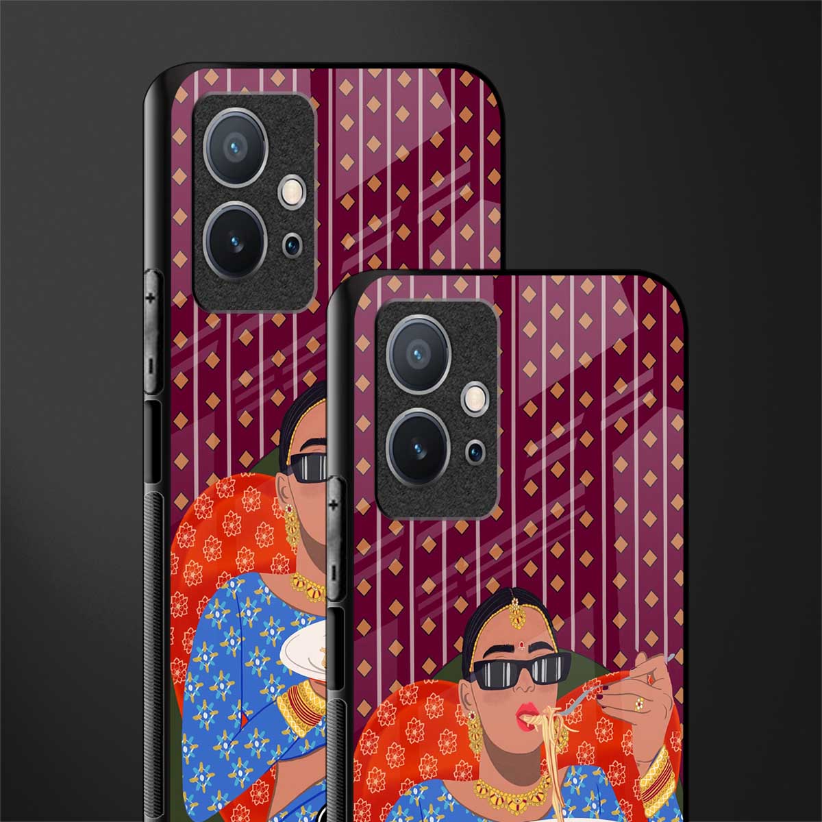 foodie queen glass case for vivo y75 5g image-2