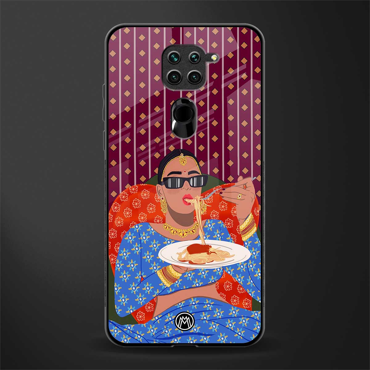 foodie queen glass case for redmi note 9 image