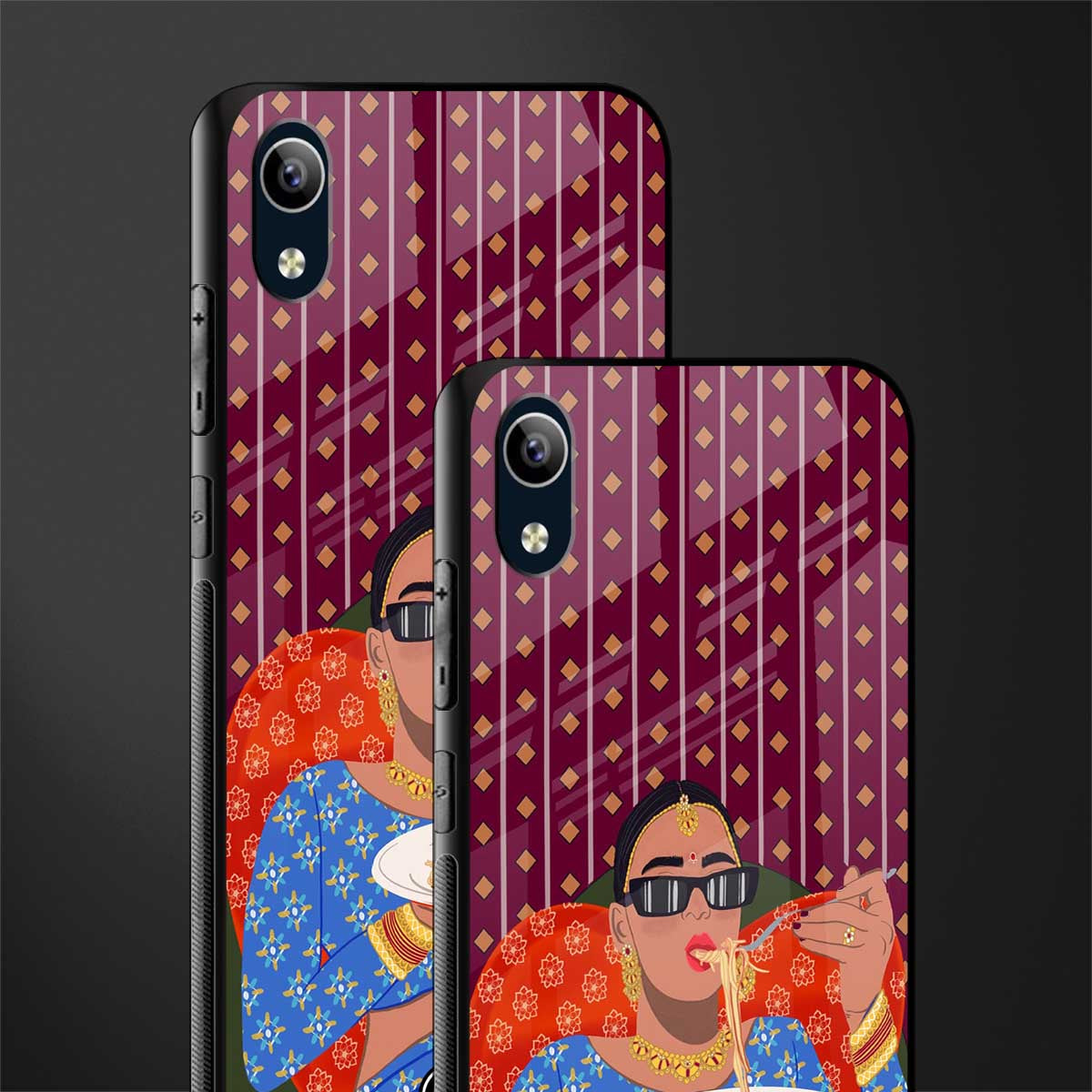 foodie queen glass case for vivo y1s without fingerprint image-2