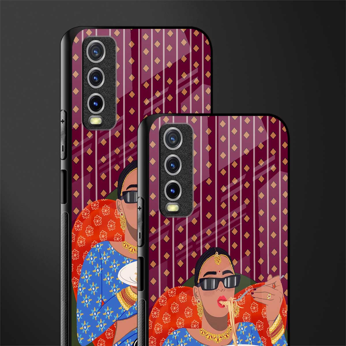 foodie queen glass case for vivo y20 image-2