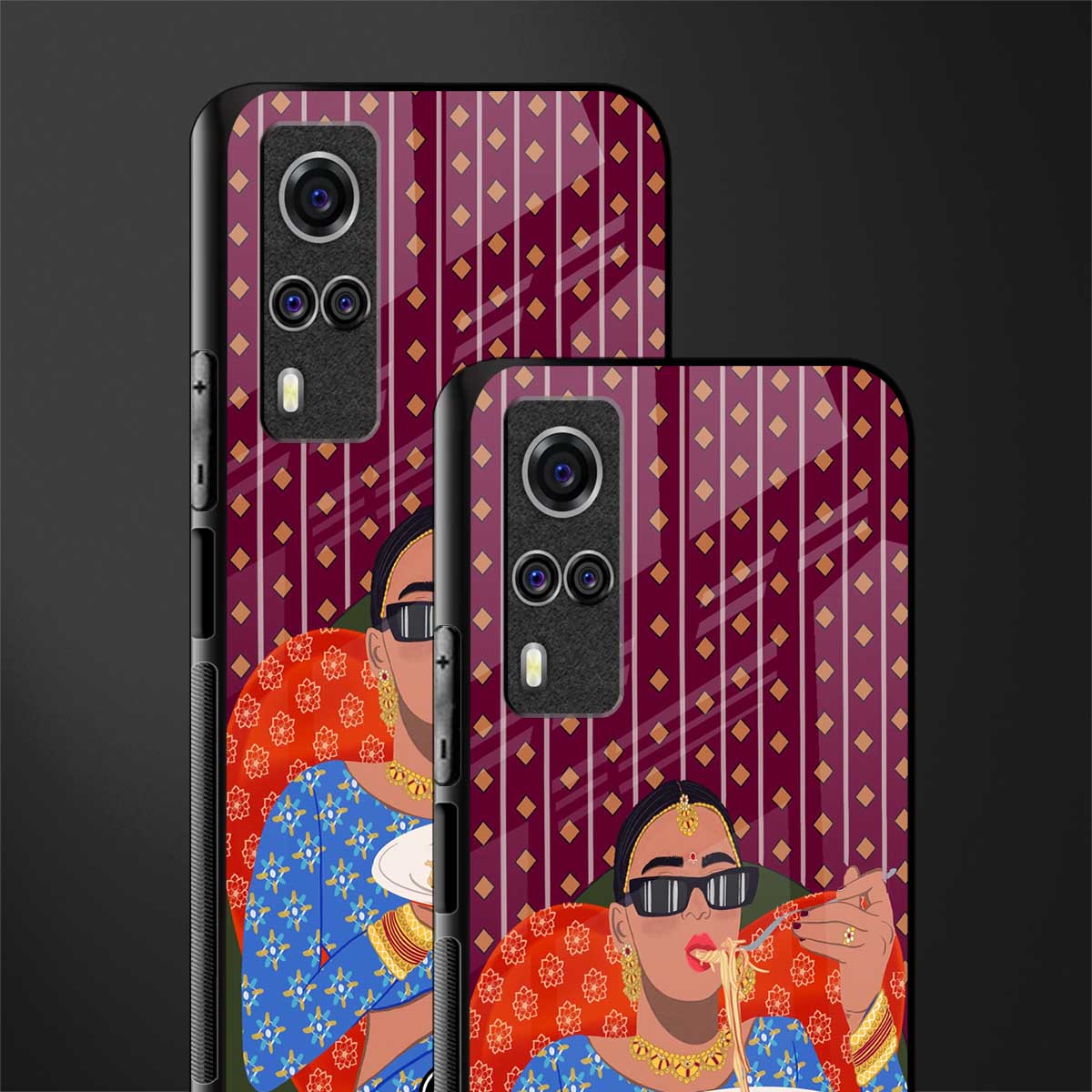 foodie queen glass case for vivo y51 image-2