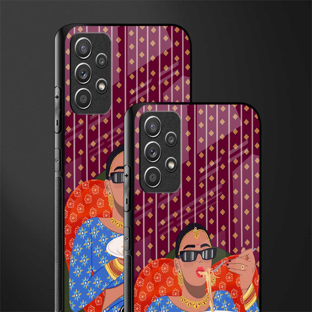 foodie queen glass case for samsung galaxy a72 image-2