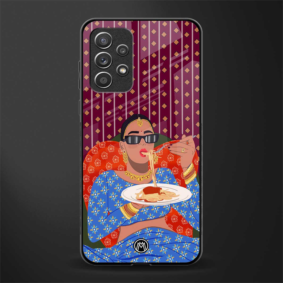 foodie queen glass case for samsung galaxy a72 image