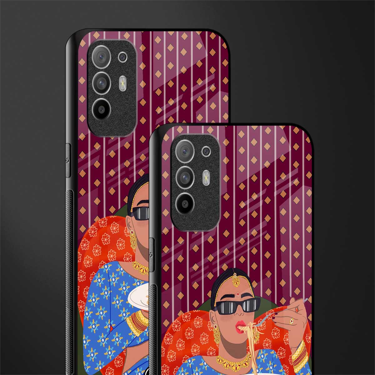 foodie queen glass case for oppo f19 pro plus image-2