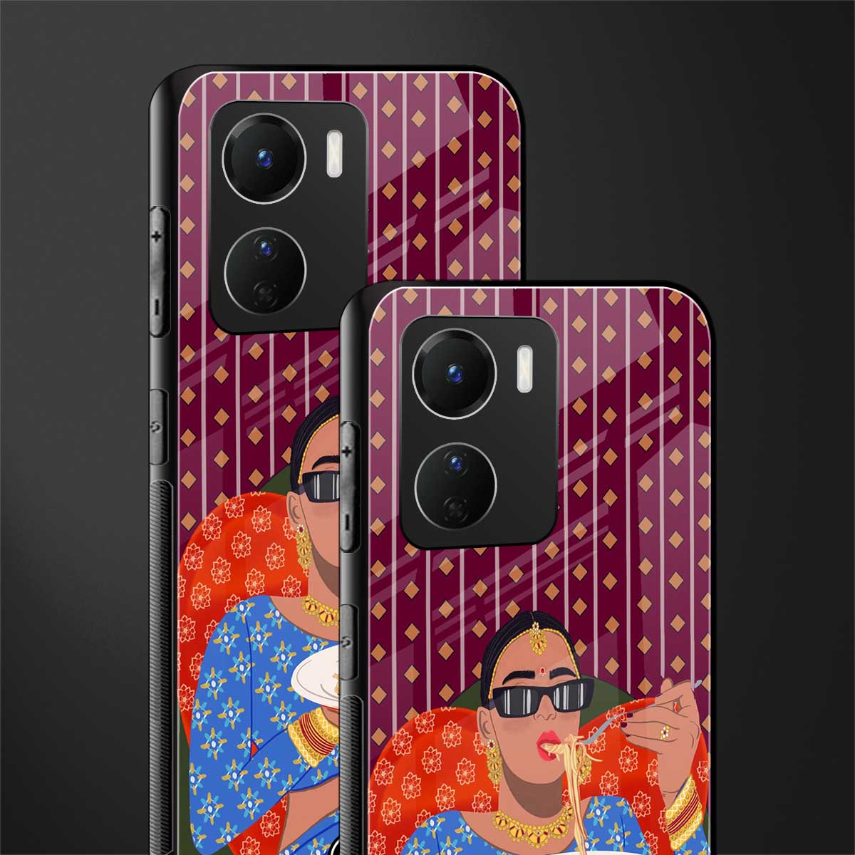 foodie queen back phone cover | glass case for vivo y16