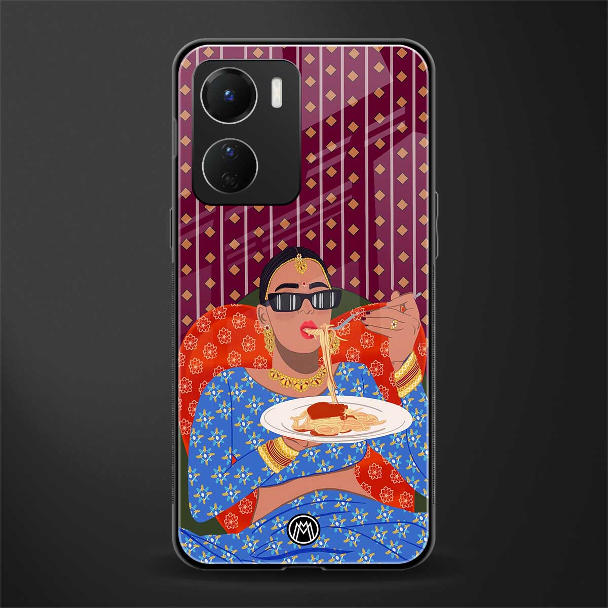 foodie queen back phone cover | glass case for vivo y16
