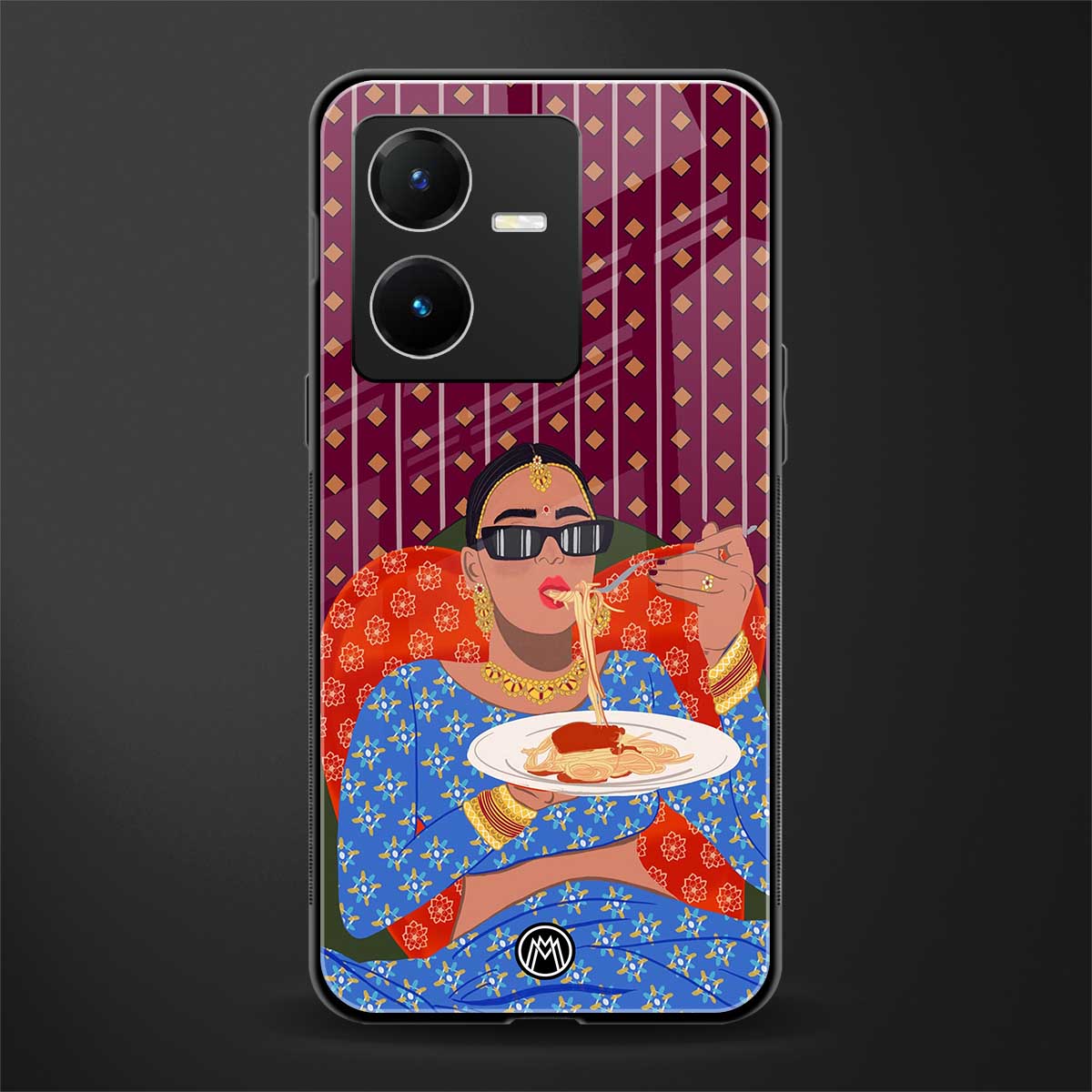 foodie queen back phone cover | glass case for vivo y22