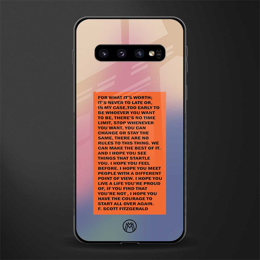 for what it's worth glass case for samsung galaxy s10 plus image