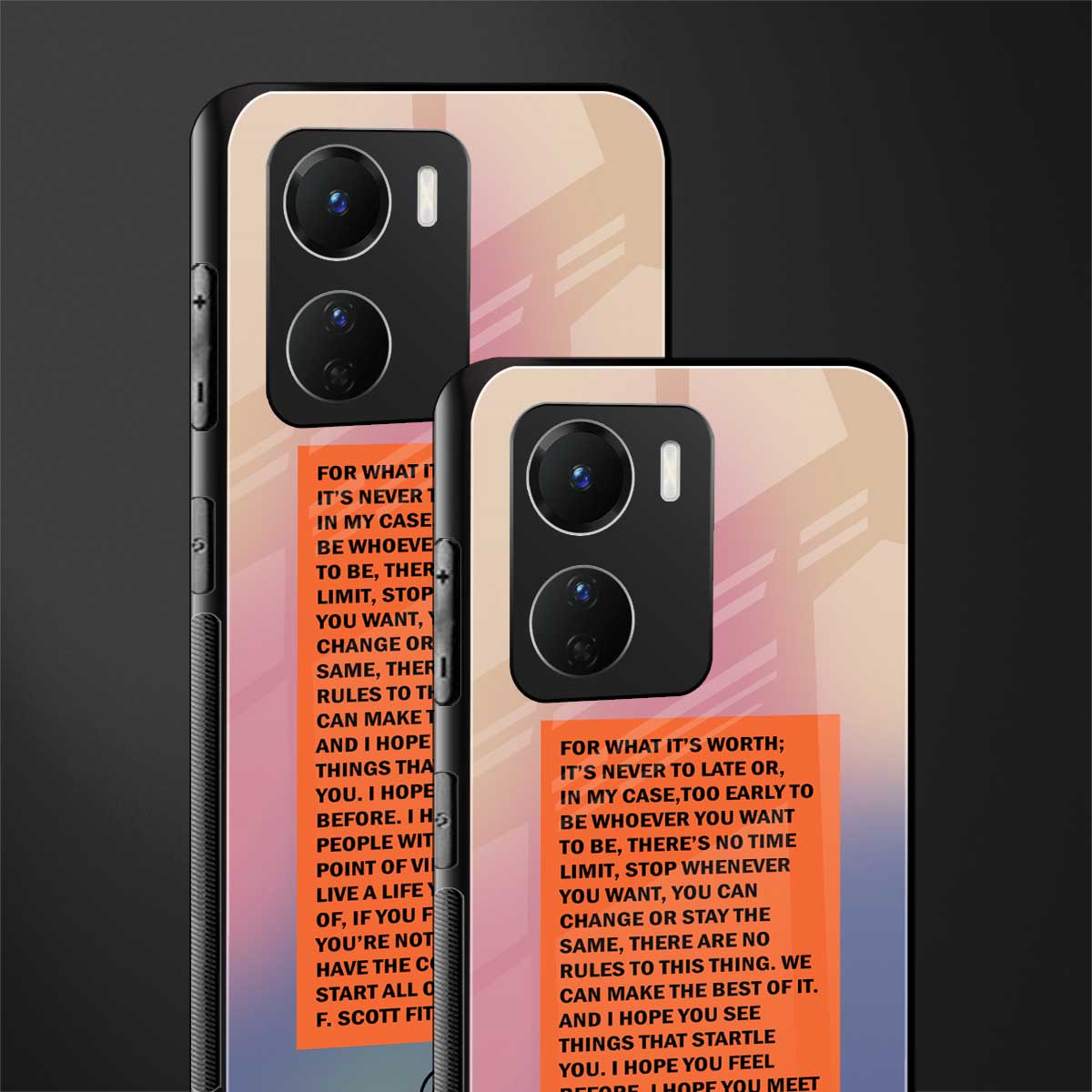 for what it's worth back phone cover | glass case for vivo y16