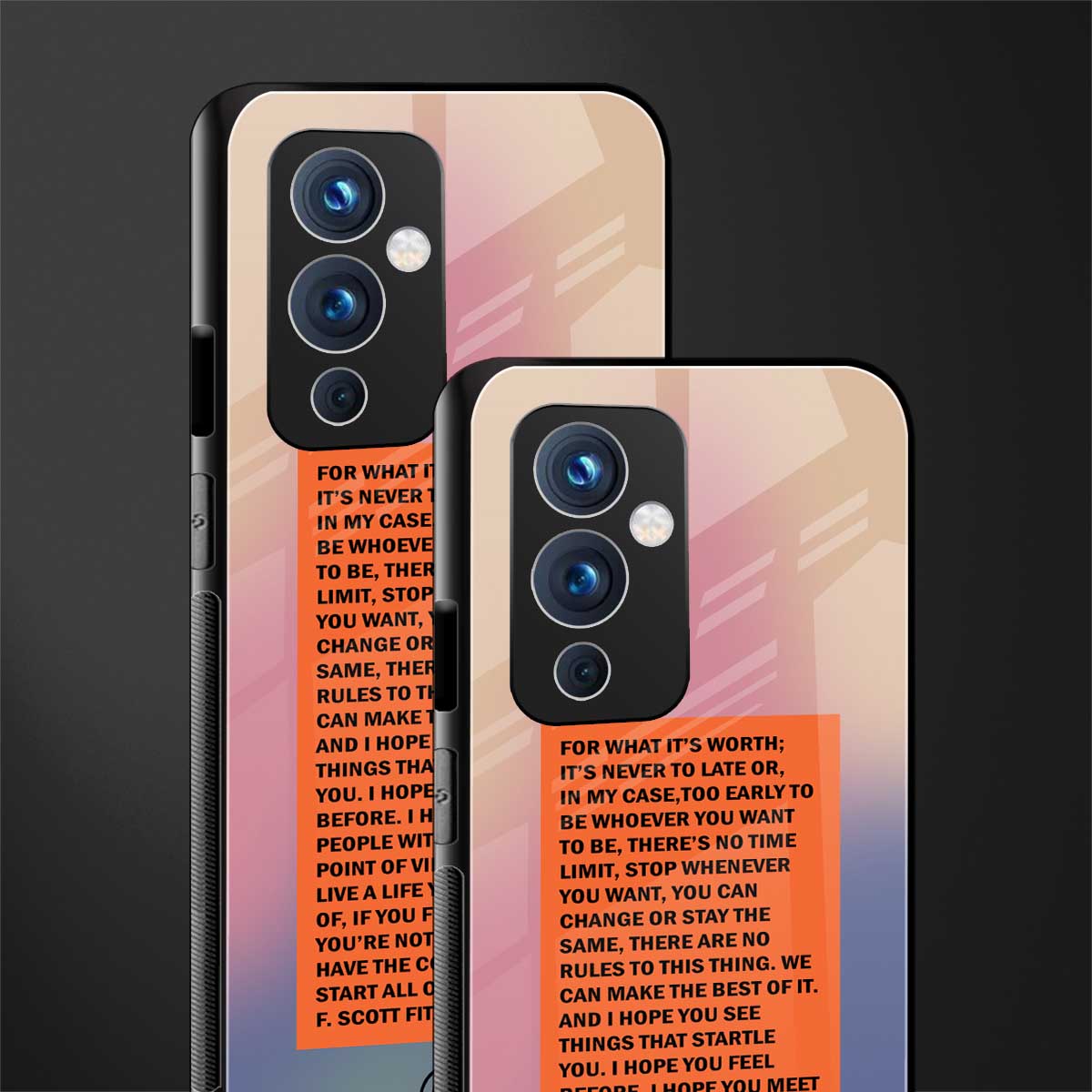 for what it's worth back phone cover | glass case for oneplus 9