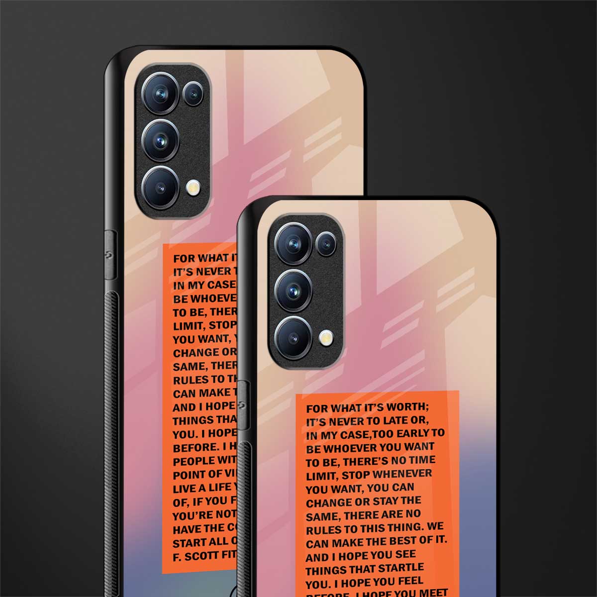 for what it's worth back phone cover | glass case for oppo reno 5
