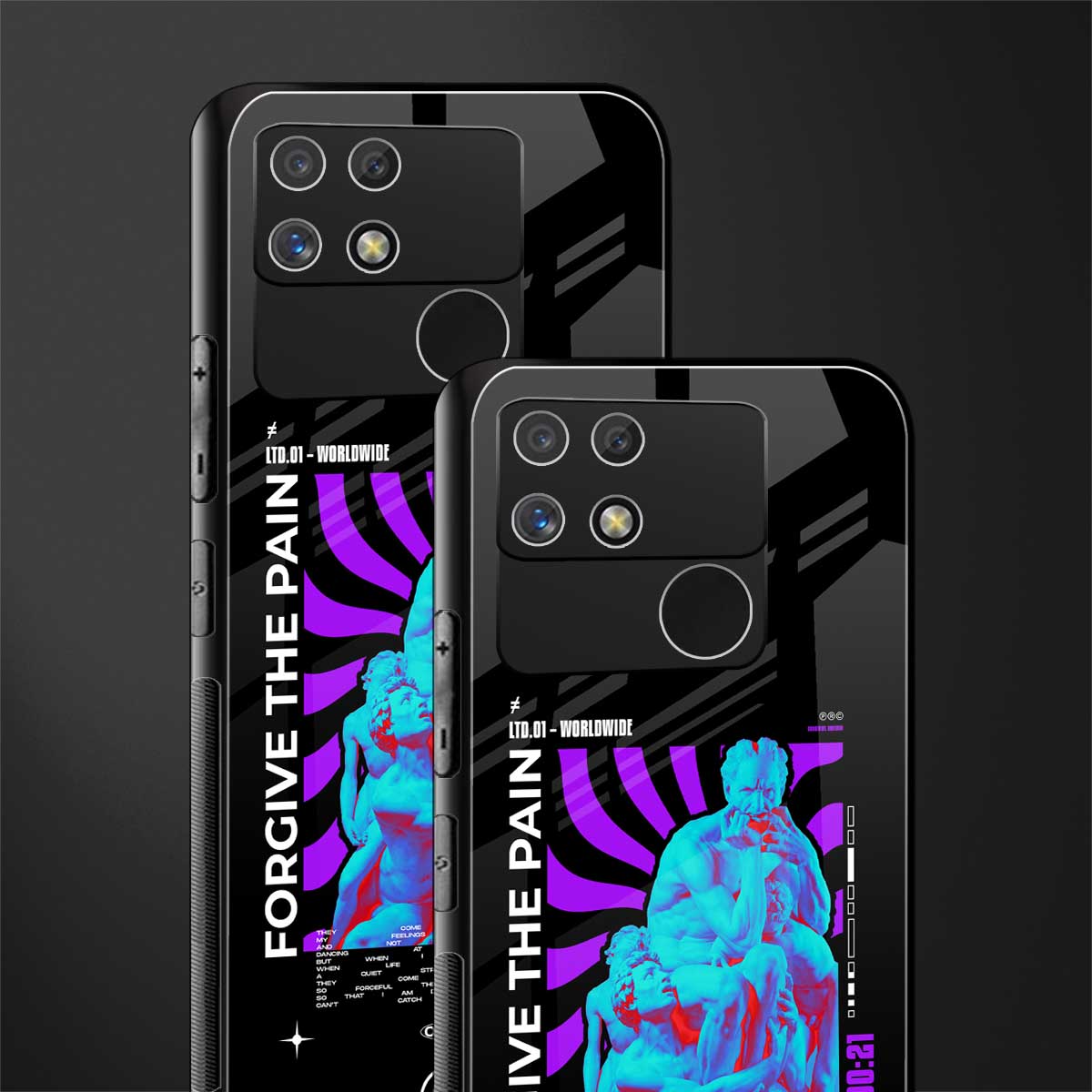 forgive the pain back phone cover | glass case for realme narzo 50a