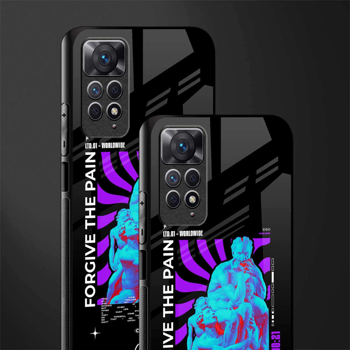 forgive the pain back phone cover | glass case for redmi note 11 pro plus 4g/5g