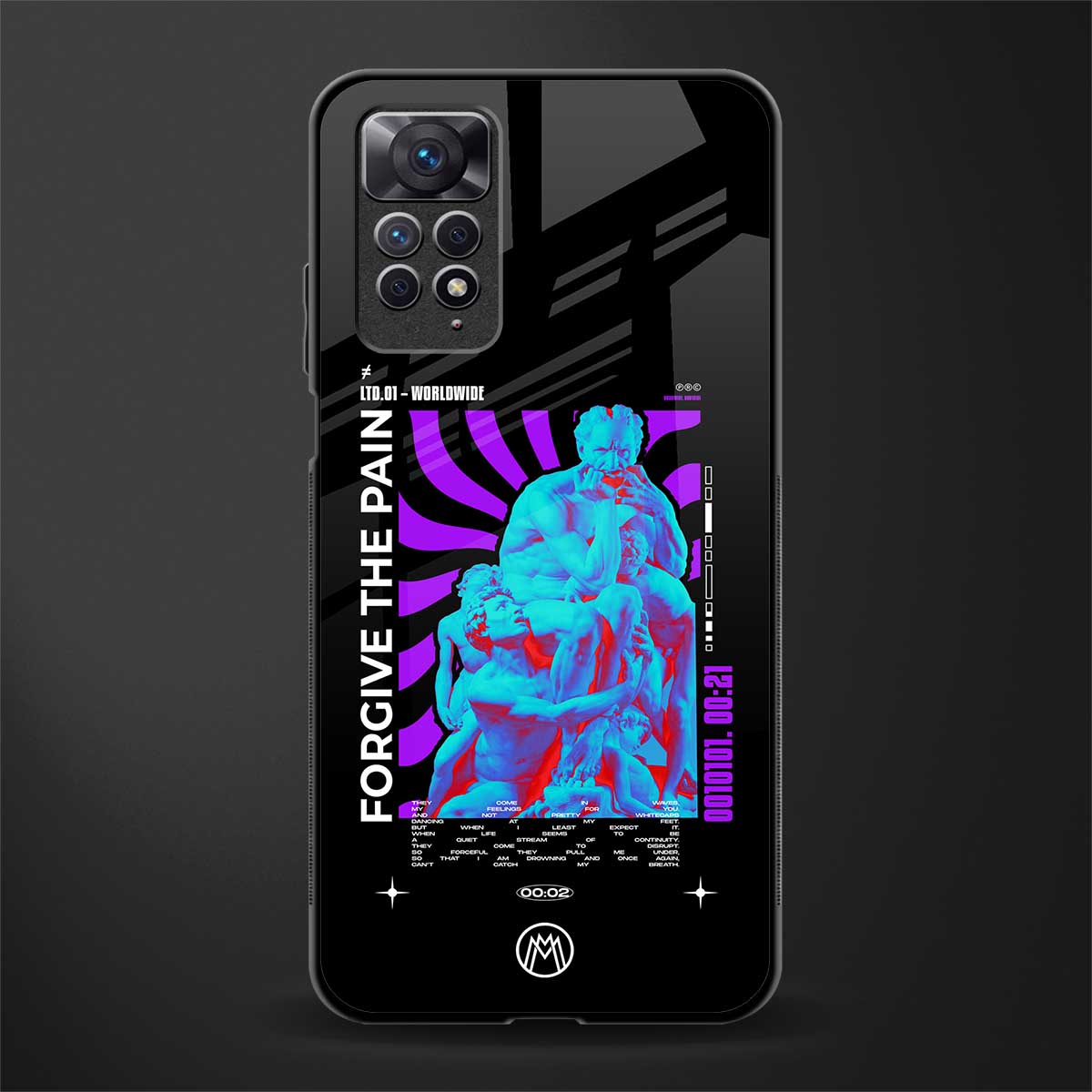 forgive the pain back phone cover | glass case for redmi note 11 pro plus 4g/5g