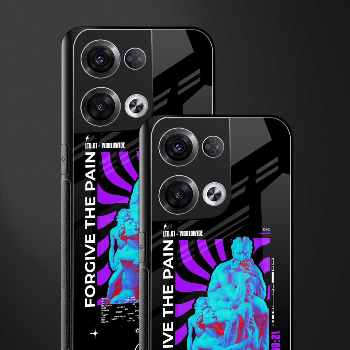 forgive the pain back phone cover | glass case for oppo reno 8 pro