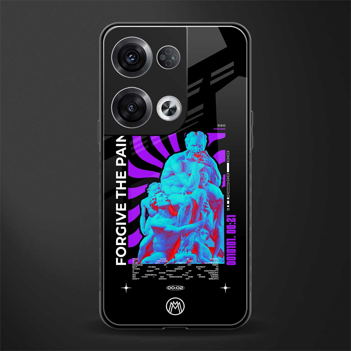 forgive the pain back phone cover | glass case for oppo reno 8 pro