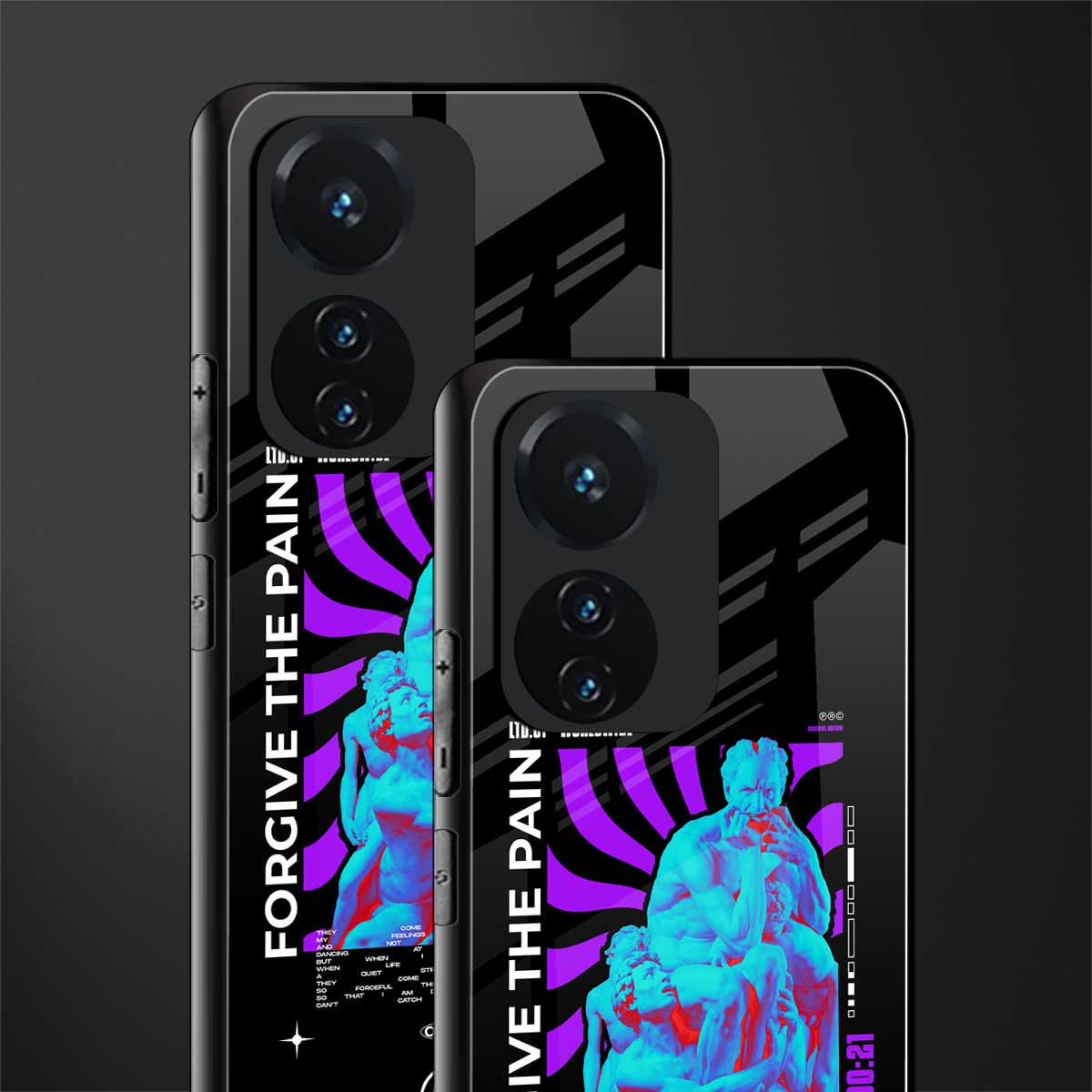 forgive the pain back phone cover | glass case for vivo t1 44w 4g