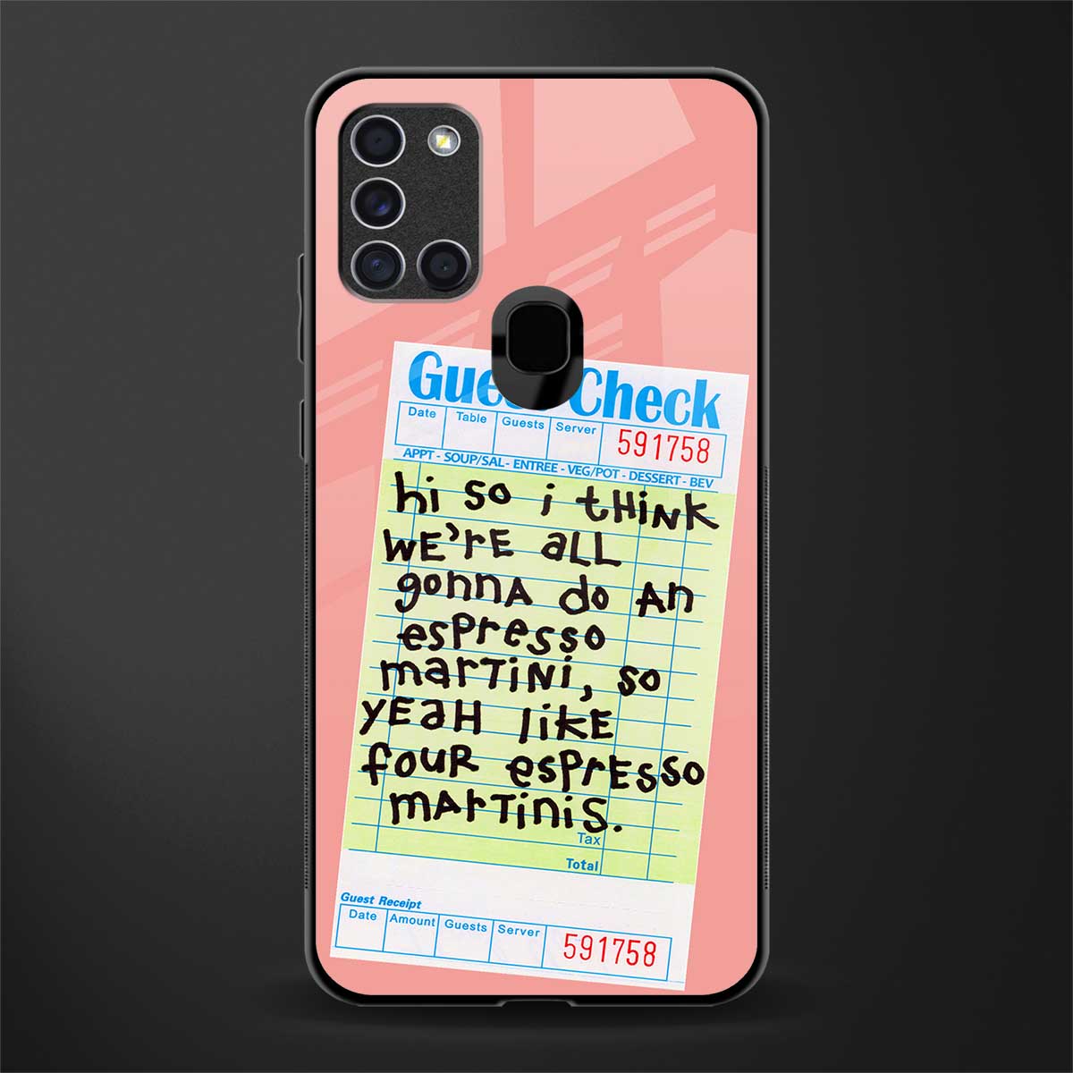 four espresso martinis glass case for samsung galaxy a21s image