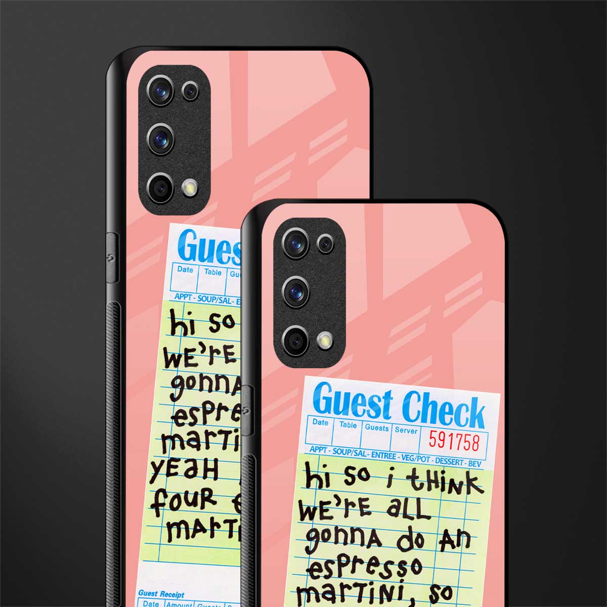 four espresso martinis glass case for realme x7 pro image-2
